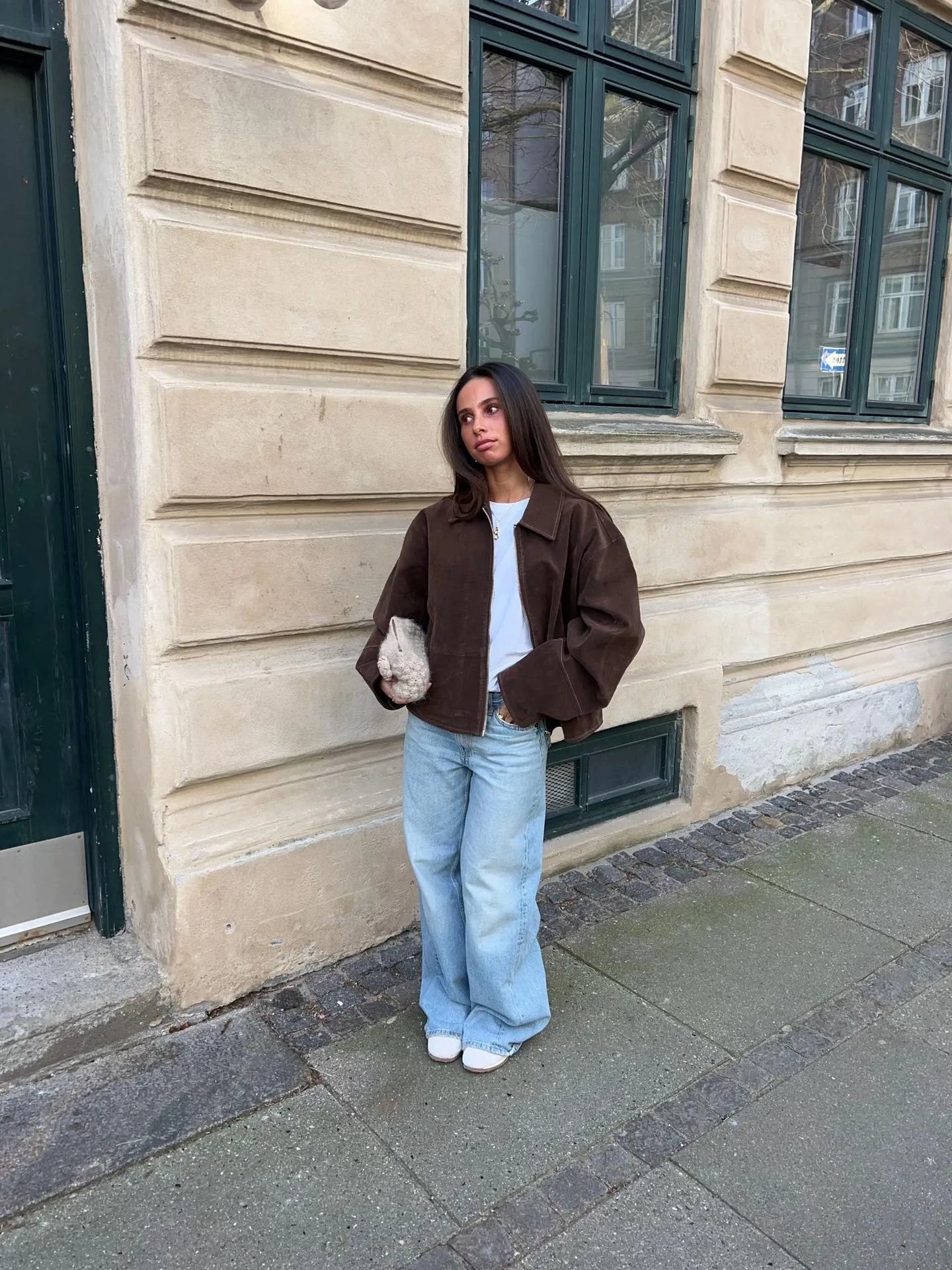 MAEVE ™ | SUEDE JACKET DARK BROWN