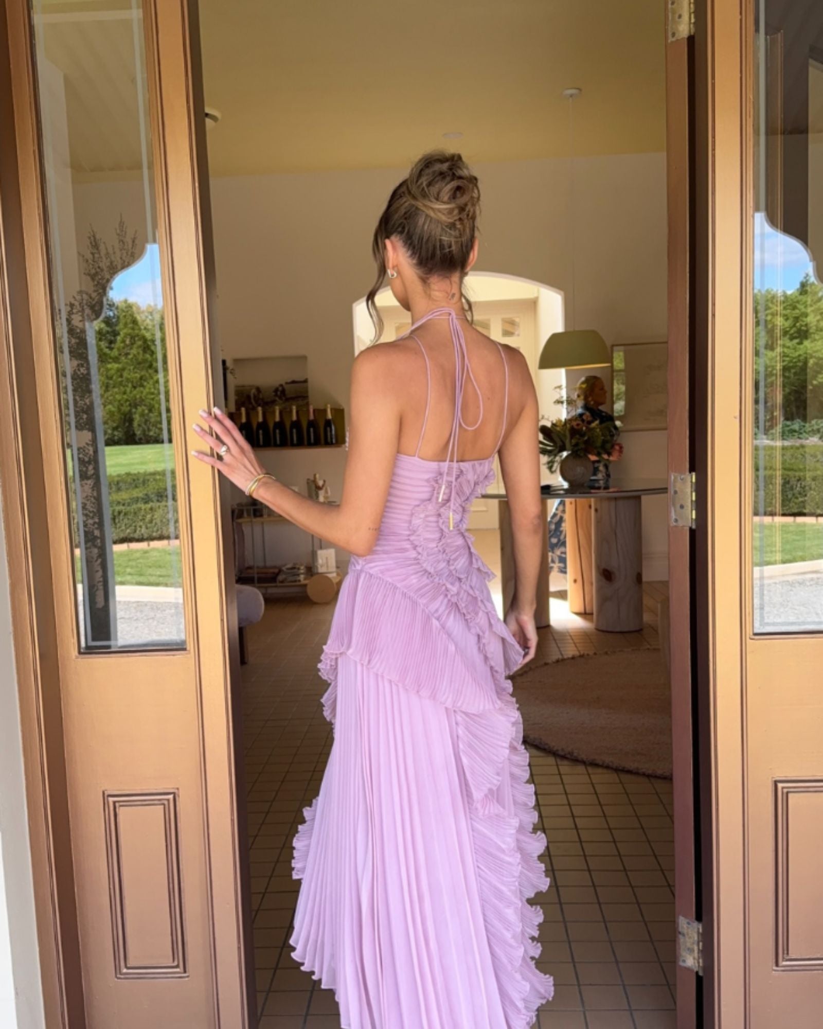 AVELINE™ | RUFFLE PLEAT MAXI DRESS
