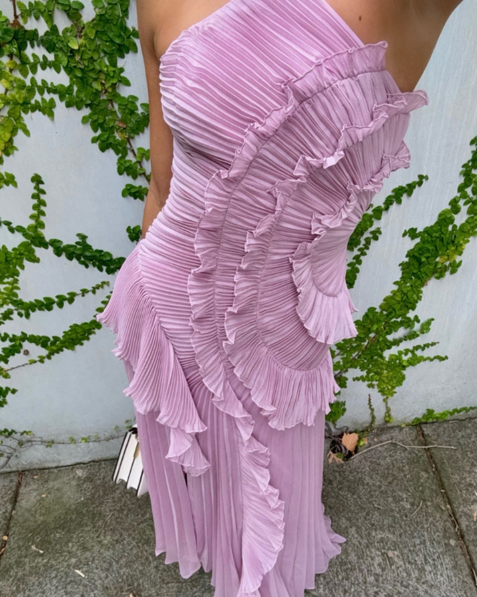 AVELINE™ | RUFFLE PLEAT MAXI DRESS