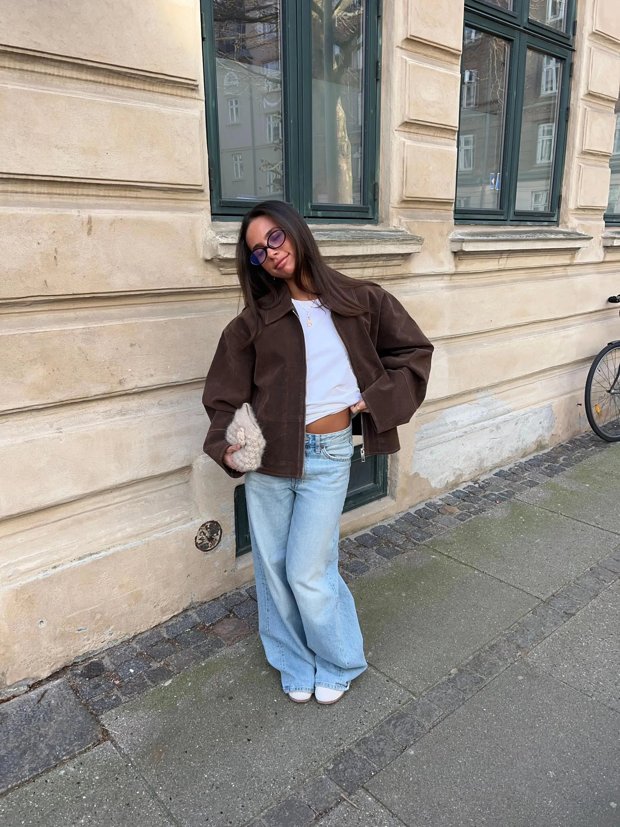 MAEVE ™ | SUEDE JACKET DARK BROWN