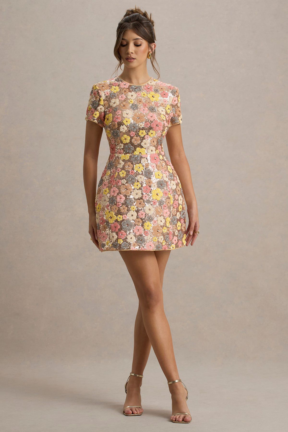 AMELIA™ | SEQUIN FLORAL CHAMPAGNE