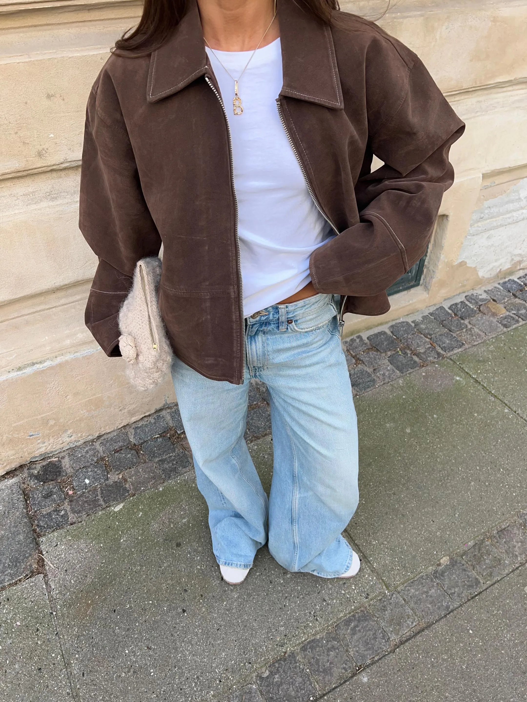 MAEVE ™ | SUEDE JACKET DARK BROWN