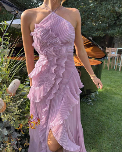 AVELINE™ | RUFFLE PLEAT MAXI DRESS