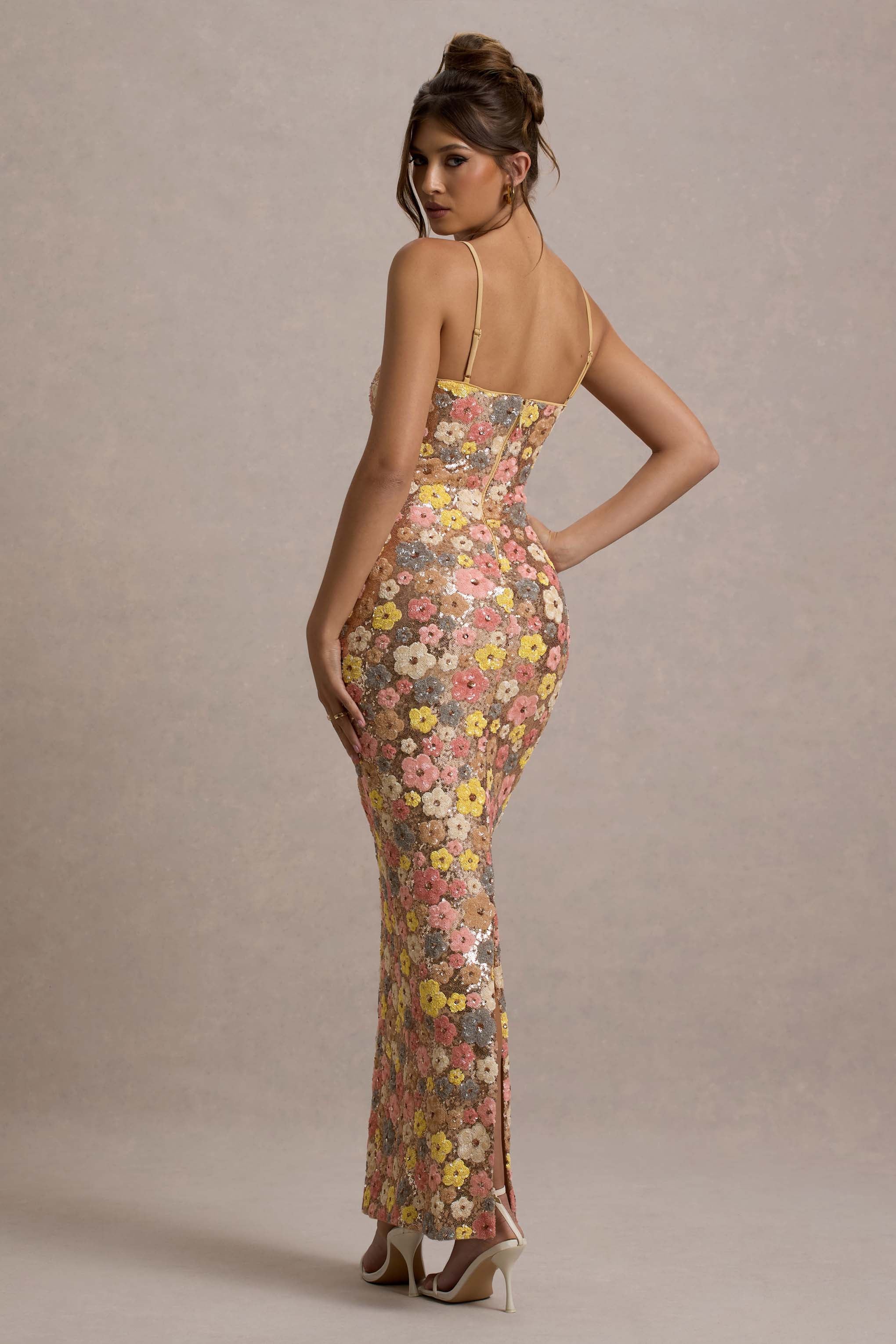 AMELIA™ | SEQUIN FLORAL CHAMPAGNE